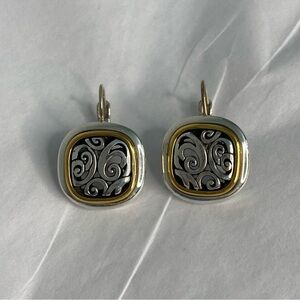 Brighton Silver and Gold Swirl Earrings
